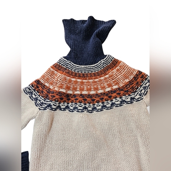 Madewell Fair Isle Turtleneck Alpaca Blend Pullover Sweater Long Sleeve Size L - Picture 4 of 12